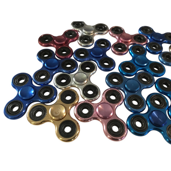 16 TOTAL 3 SIDED Metal FIDGET Spinner Ball Desk Toy EDC ADHD Focus Spinning - Picture 2 of 6